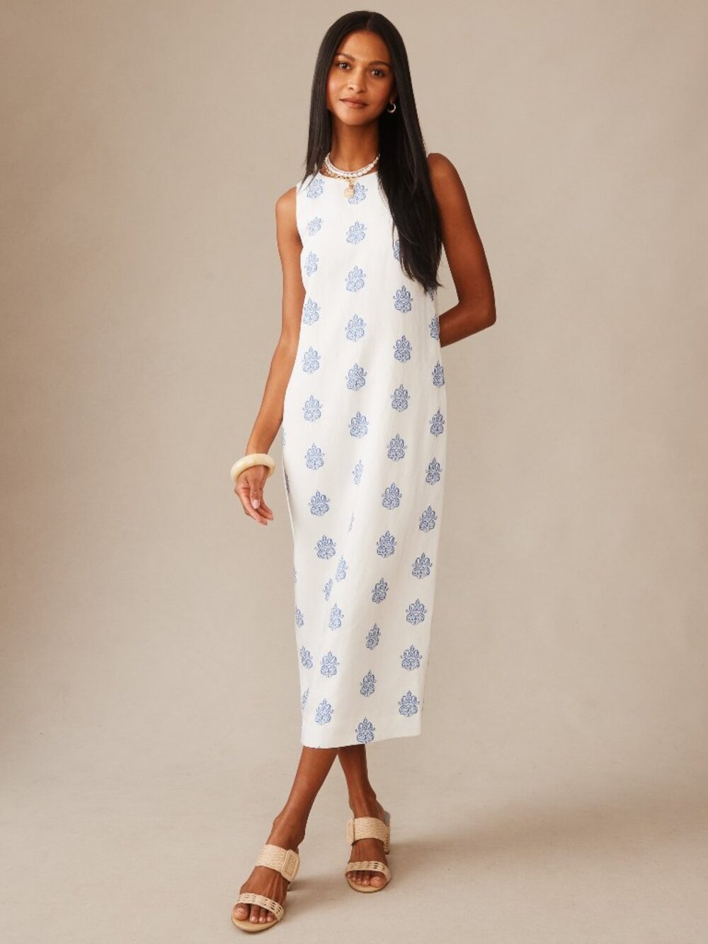 J McLaughlin Ella Linen Blend Dress in Apertivo NEW
